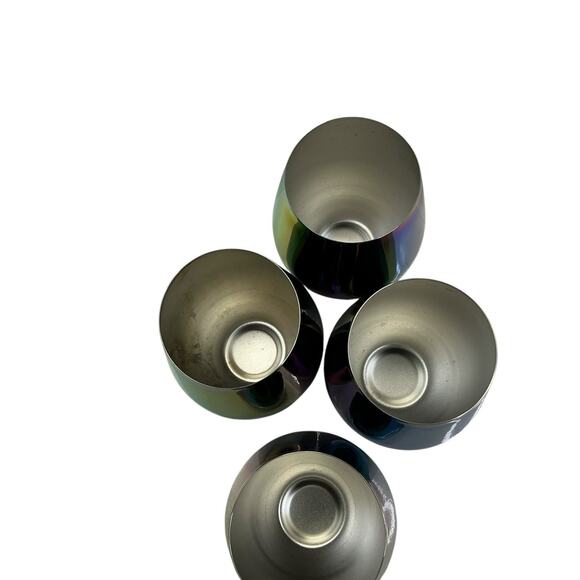 RAINBOW FUSION MIRROR REFLECTIVE STEMLESS WINE,WATER GLASS 18.5 OZ Set Of 4 - Picture 11 of 11